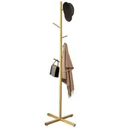 Jolitac Modern Metal Coat Rack in Gold Free Standing 7 Hooks Hall Tree in