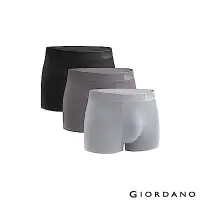 在飛比找Yahoo奇摩購物中心優惠-GIORDANO 男裝冰絲涼感抗菌平口內褲(三件裝) - 0