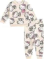 [Hello Kitty] Girls Fleece Sweatshirt and Pants Set for Big Kids