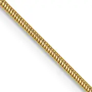 14K Yellow Gold 20 Inch 1.1mm Round Snake With Lobster Clasp Chain