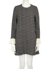 Black Zigzag Print Dress