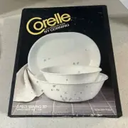 CORELLE LIVINGWARE BY CORNING " WINTER FROST WHITE " 3 PC. SERVING SET #630 NIB