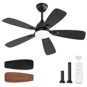 Ceiling Fans with Lights,42 inch Ceiling Fans with Lights and Remote,3CCT,6 S...