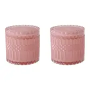 2x Versailles Tango 10.5cm Trinket Glass Jar Jewellery Storage Organiser Pink
