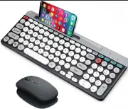 Wireless Rechargeable Bluetooth Keyboard and Mouse Combo w/ Phone/Tablet Holder