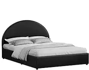 ALFORDSON Bed Frame with Gas Lift Storage, Queen Size Bed Base with Padded Headboard, Howell Mattress Foundation withfor Bedroom, Apartment, Living Room and Office, Black PU Leather