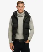 Everest Hooded Puffer Gilet | Jet Black