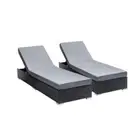 Sun Wicker Lounger Outdoor Rattan Garden Day Bed Sofa Black