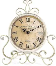 Silent Retro Roman Table Clock For Living Room Bedroom Office White