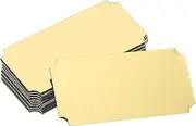 sourcing map 12 Pcs Blank Name Plates, 2 x 1" Engraved Metal Name Plate Laser Strong Adhesive Nameplate Anodized Aluminium Custom Blank Plates for Signs DIY Crafts, Gold Notched Corner