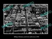 OLD POSTCARD SIZE PHOTO BILLINGS MONTANA, AERIAL VIEW OF THE TOWN c1940