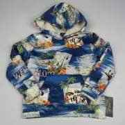 Polo Ralph Lauren Boys SIZE 7 Sherpa Lined Hoodie Ski Print ALOHA Polo