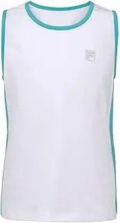 [FILA] Girls Full Coverage Tank Top - White/Blue Radiance