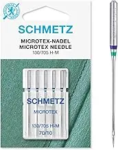 SCHMETZ Sewing Machine Needles| 5 Microtex Needles | 130/705 H-M| Needle Size 70/10