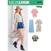 New Look Sewing Pattern 6378 N6378 Misses' Easy Kimonos with Length Variations
