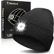 [Hinshark] Gifts for Men, Stocking Stuffers for Adults Men Women LED Beanie Hat with Light, for Men Women Dad Mom Him
