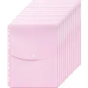 Marbig Binder Pocket Top Opening Document Wallet Holder A4 Pastel Pink Pack 12