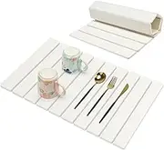 Large Stone Dish Drying Mat for Kitchen Sink Counter Dish Drainers Pads Collapsible Dish Rack Drying Tray Water Absorbent Quick Draining Mat Diatomaceous Earth Mats Fast Foldable Drying Bathroom Mat