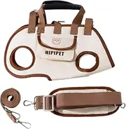 Folpus Cat Carrier Dog VES Harness Practical with Treat Bag Backpack Breathable Pet Shoulder Carrying Bag Handbag for Hiking Outside, Brown M