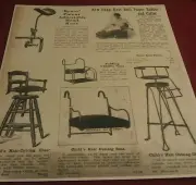 1922 Barber Shop Child's Hair Cutting Chairs & Head Rest Advertising Poster Repo