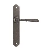 6357 Door Lever Reims Latch Pair Rumbled Nickel H240xW40xP70mm