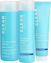 Paula's Choice CLEAR Extra Strength 3-Piece Kit, Includes Daily Cleanser, 2% Salicylic Acid Exfoliant & 5% Benzoyl Peroxide Treatment, Clean & Control Surface Oil, Fragrance-Free, Set of 3