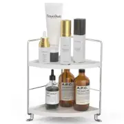 2-Tier Corner Storage Shelf for Bathroom Kitchen Countertop Cosmetics Rack