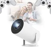 MovieHub Ultra HD Pro Gaming Bundle, 4K HD Projectors with Game, and 2 Controllers, Smart Mini Projector with Built in 20000+ Games, for Home, Outdoor Entertainment and Parties (64G)