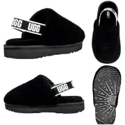 UGG CLOG FLUFF YEAH-BLK- YOUTH SZ 6 (FITS A WOMEN'S SIZE 7.5-8) NIB