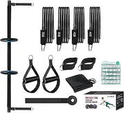 Pilates Bar Kit with Resistance Bands | Pilates Kit for Home Workouts with Resistance Bands - Portable Pilates Exercise Stick Kit Multifunctional with Ab Roller for Full Body Training Women Men
