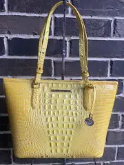 NWT $395 BRAHMIN Medium Asher Shoulder Tote Melbourne Buttercup Yellow