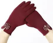 Women'S Sports Gloves Thickened Touch Screen Warm And Windbreak Gloves - Wine Red