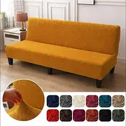 Jacquard Futon Slipcover Sofa bed cover Solid Color No Armrest sofa bed covers High Elastic Collapsible Furniture Protection covers