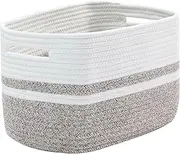 ASHOP Rectangular Woven Baskets for Storage Small Cotton Rope Storage Basket Towel Baskets for Bathroom Decorative Storage Bins