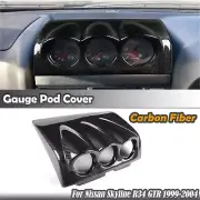 Carbon Fiber Car Inner Gauge Pod Cover For Nissan Skyline R34 GTR GTT 1999-2004