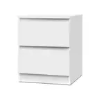 Bedside Table 2 Drawers PEPE White Artiss