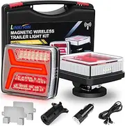 LINKITOM Wireless Trailer Lights Magnetic Kit, Rechargeable Portable LED Stop/Turn/Tail Lights Kit for Towing, IP67 Waterproof, No Wiring, for Trucks, Utility Trailer, RV Camper, Boat (2-Pack)