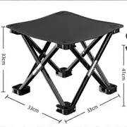 Portable Folding Camping Chair Outdoors Chair Collapsible Stool Hiking Train Travel Fishing Chair Tools IYI black Large size (without bag)
