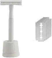 Ecovibes Ecovibes Colourful Double Edge Safety Razor Set (White Razor Set)