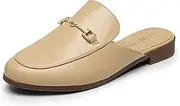 [DREAM PAIRS] Mules for Women Flats Comfortable Buckle Mules Slip on Slides Backless Loafers Shoes