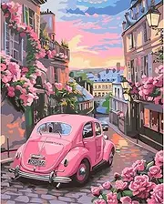 JATOK Paint by Numbers Kits for Adults, Painting Kits for Beginners Colored Canvas, Easy DIY Acrylic Pigment Drawing Paintwork for Home Wall Decor, 16x20in Frameless, Car