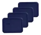 Pyrex Rectangle 3 Cup Storage Lid Cover Blue 4 Pack 7210-PC New for Glass Dish