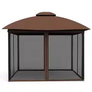 Gazebo Mosquito Netting Screen 4-Panels Universal Replacement for Patio, Outd...
