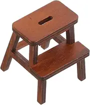 Kisangel Micro Stool Model Mini Furniture Scale Miniature Wooden Stool for Dollhouse Decor Antiqued