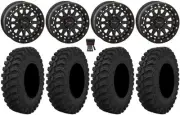 System 3 SB-6 15" Wheels Black (4+3) 32" Crawler AT Tires Commander Maverick