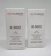 Lot (2) My Clarins Re-Boost Refreshing Hydrating Cream travel mini 0.1 oz.