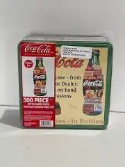 Drink Coca Cola 500 piece Bottle Shaped Jigsaw Puzzle In Collectors Tin New Seal