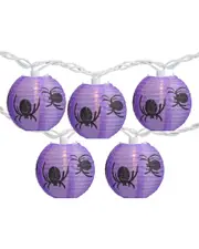 Northlight 10ct Spider Paper Lantern Halloween Lights