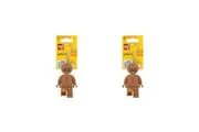 2PK Lego Minifigures Gingerbread Man Keychain LED Light 4.5x7.5cm Kids Brown 6y+
