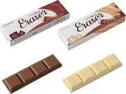 Santiccipa 10pcs White and Black Chocolate erasers,Desk Must Haves,Fun School Supplies,Pencil erasers